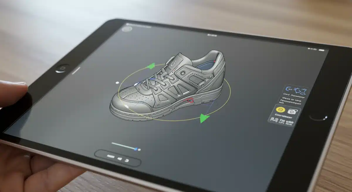 Detailed 3D product model being inspected via augmented reality