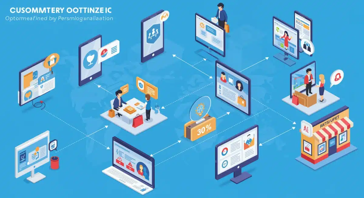 Infographic showing AI-driven personalized customer journey touchpoints