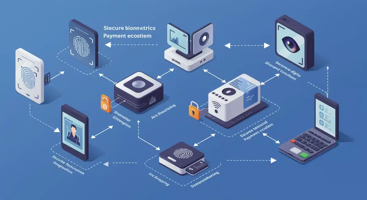 Diagram showing diverse biometric modalities for secure payments