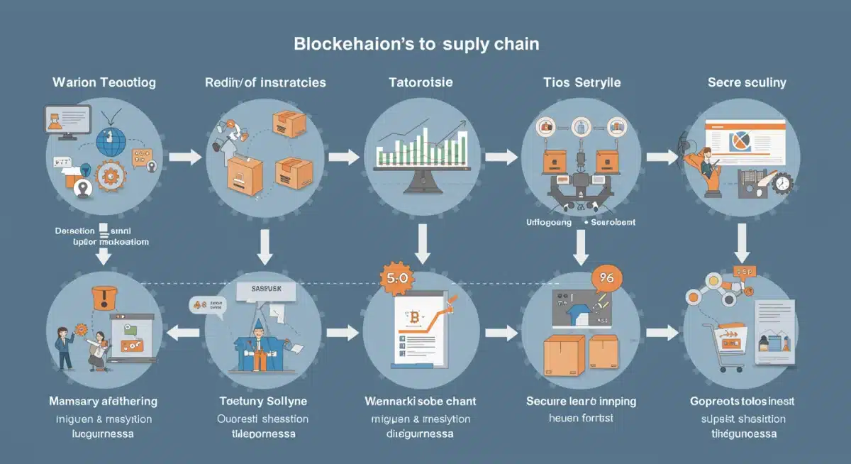 Infographic detailing blockchain's role in securing retail supply chain data