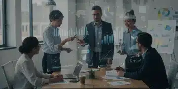 Business team collaborating on competitive market strategy in 2025