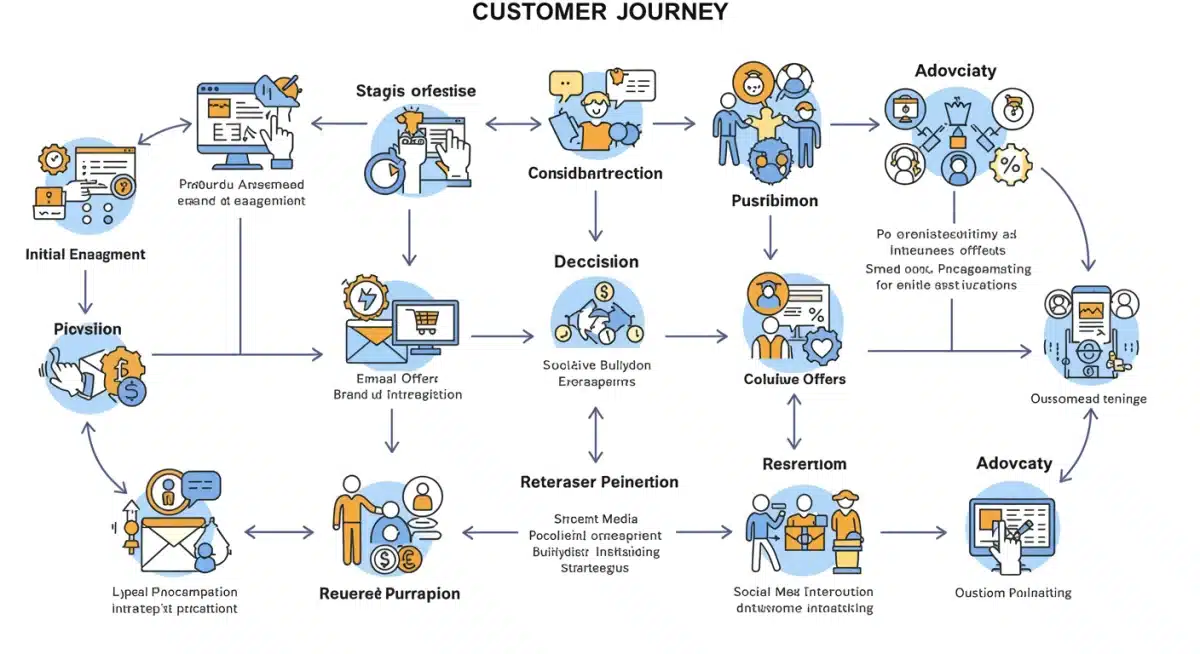 Customer journey map highlighting loyalty touchpoints and brand interaction