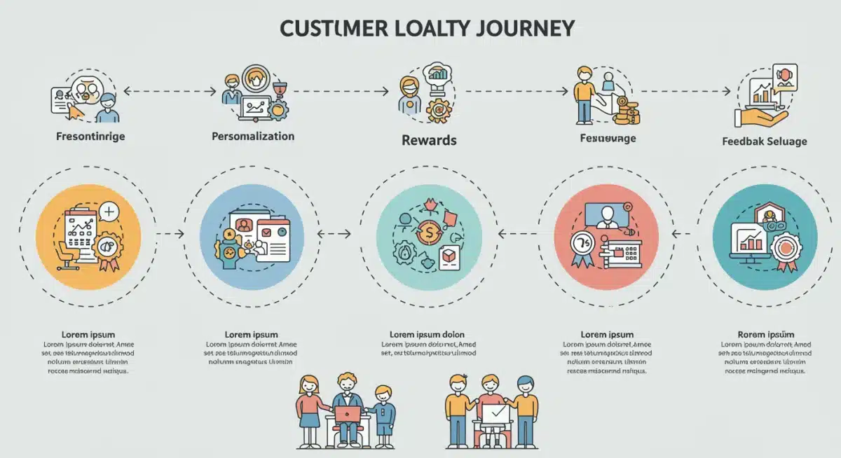 Infographic showing customer loyalty journey and data personalization