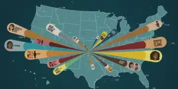 Illustration of diverse population groups and economic trends influencing commerce
