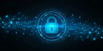 Digital padlock with glowing multi-factor authentication rings, symbolizing enhanced payment security.