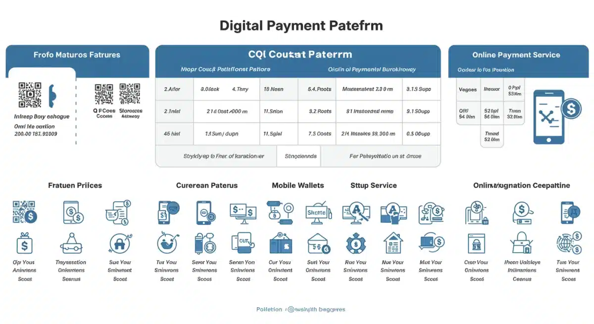 Infographic comparing features and costs of various digital payment platforms