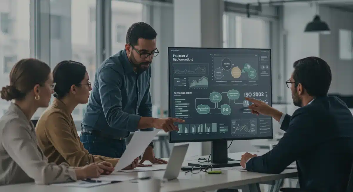 Financial professionals discussing ISO 20022 implementation and data modernization strategies