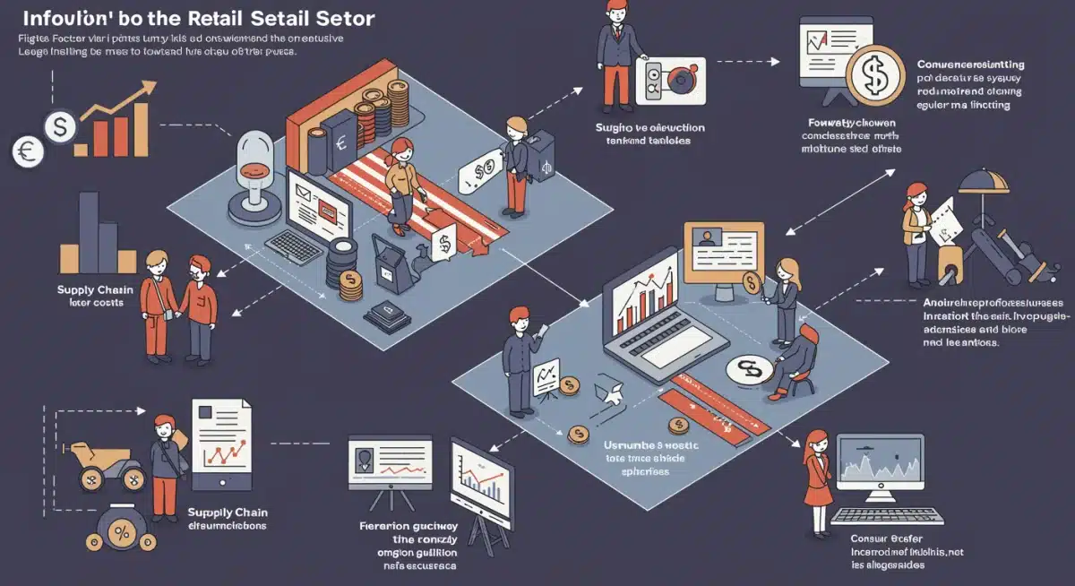 Infographic detailing supply chain, labor cost, and demand factors driving retail inflation.