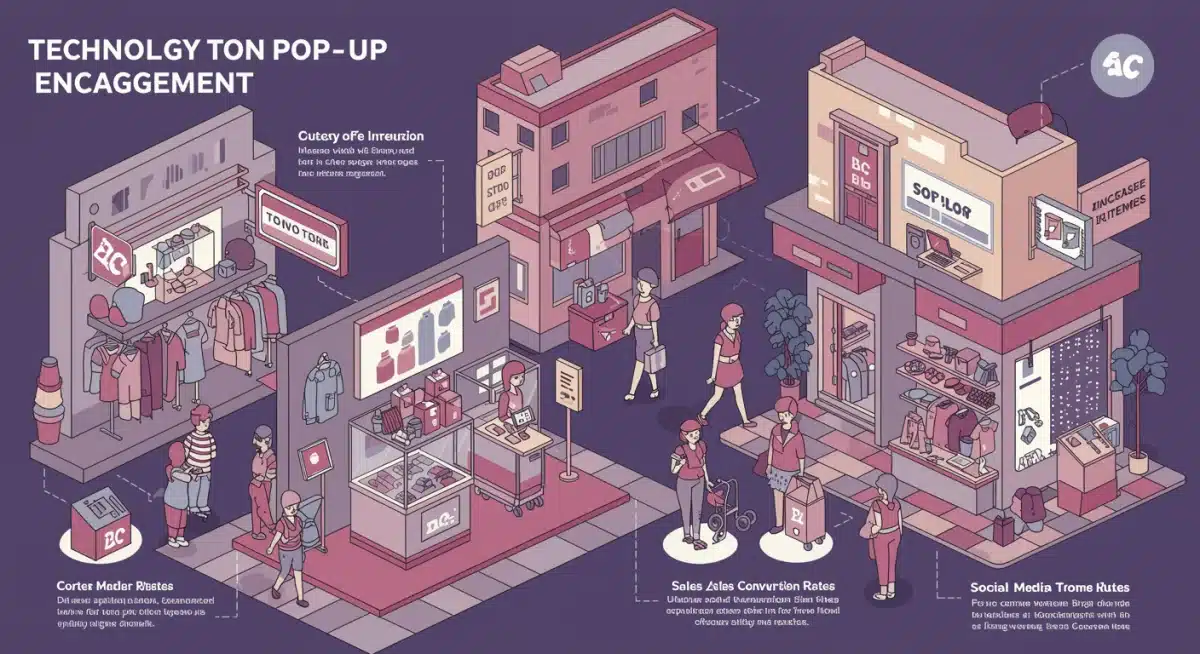 Infographic showing technology's impact on pop-up store engagement