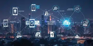 Illustration of interconnected digital financial ecosystem with open banking and digital payments