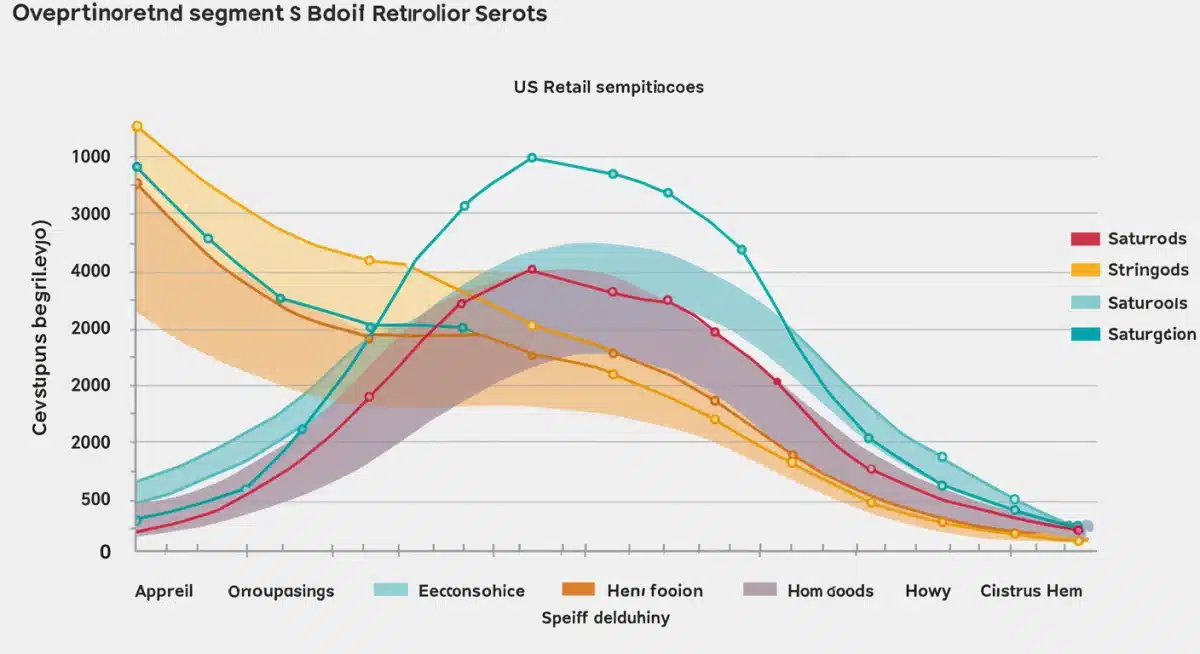 Data visualization of market saturation and declining growth in US retail sectors