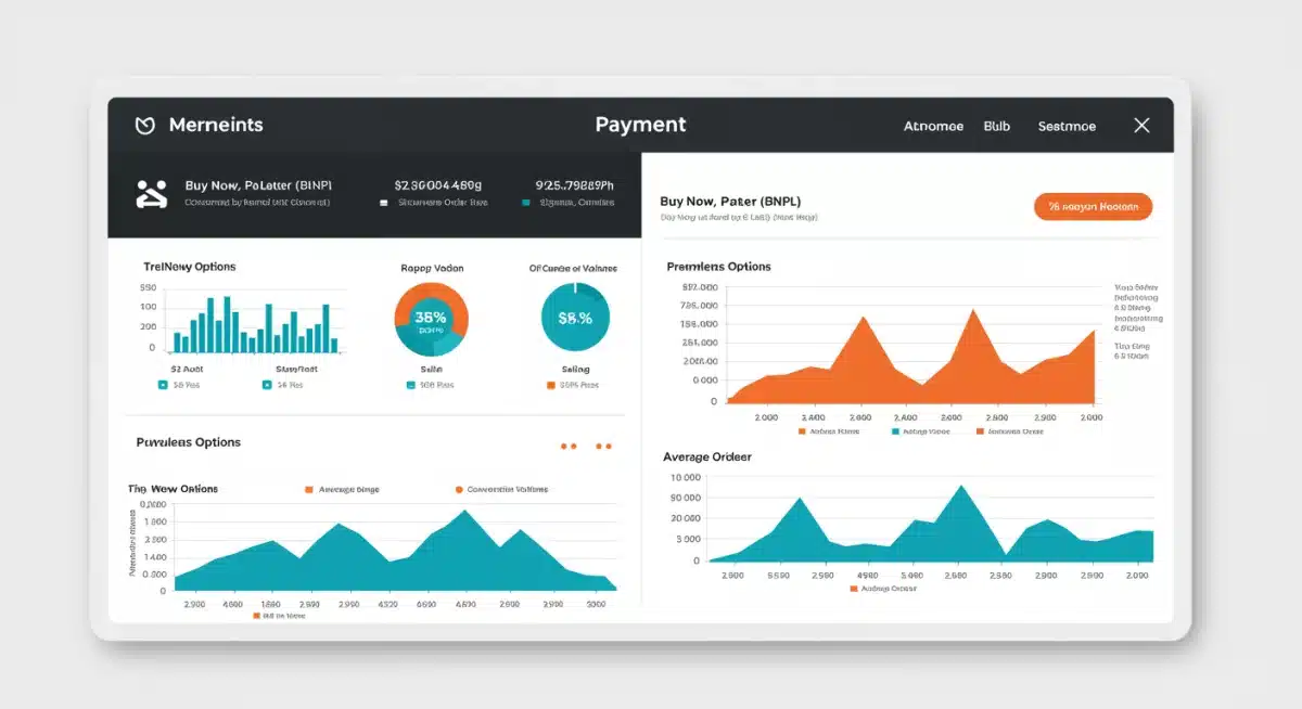Merchant dashboard showing BNPL payment options and analytics