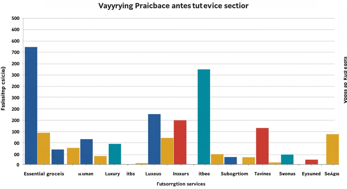 Chart showing price elasticity differences across various US consumer sectors.