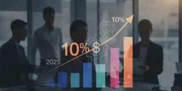 Dynamic chart showing a 10% profit margin increase for SMEs, symbolizing strategic financial growth.