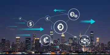 Digital network illustrating real-time payment flows between businesses and consumers