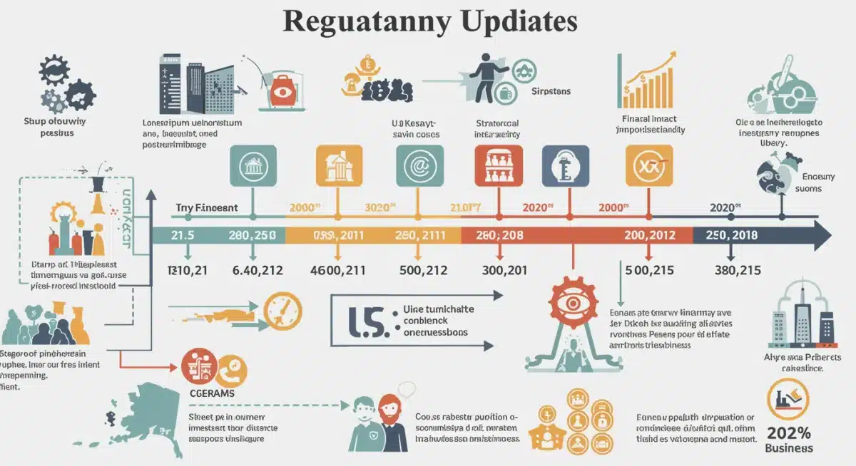 Infographic detailing regulatory updates timeline and financial impact on U.S. commerce