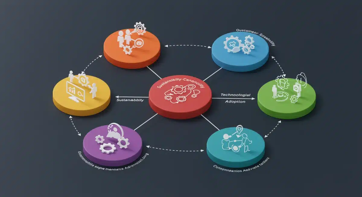 Infographic showing strategic pillars for competitive advantage