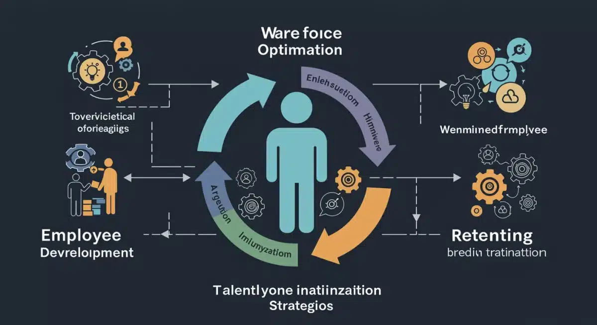 Infographic showing interconnected talent acquisition and retention strategies