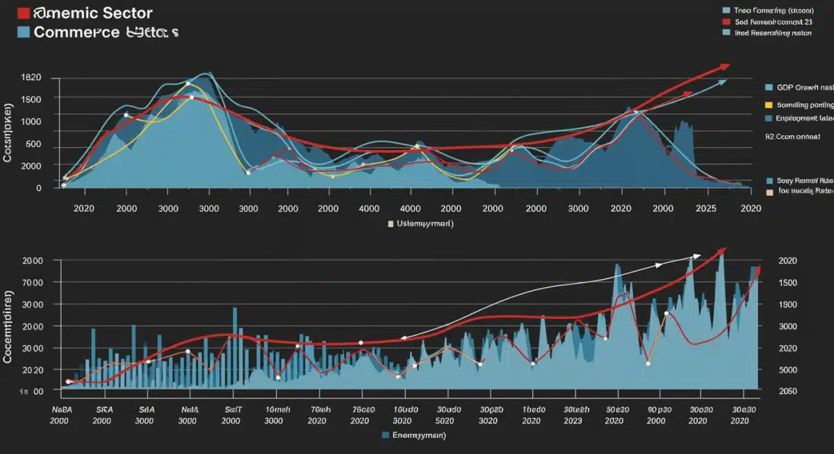 Infographic showing US economic indicators and growth trends