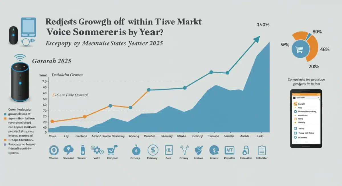 Projected growth and market share of voice commerce in the US retail sector.